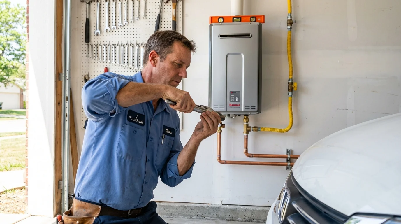 Tankless water heater installation by a Johns Plumbing LLC plumber in Pablo
